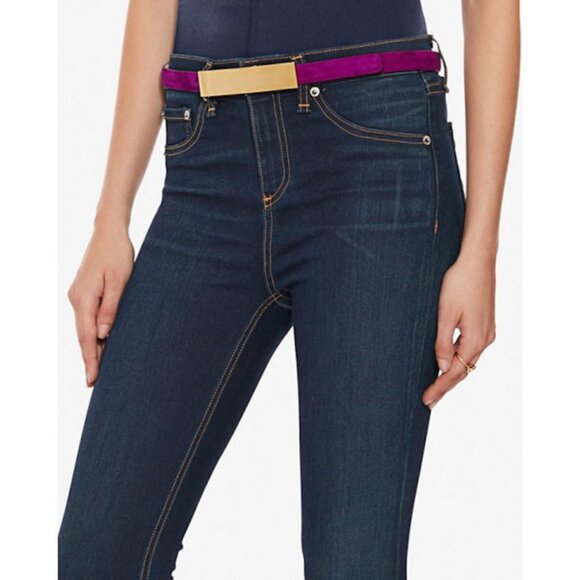 Barbara Bui Suede Belt Gold Rectangle Buckle main image 3
